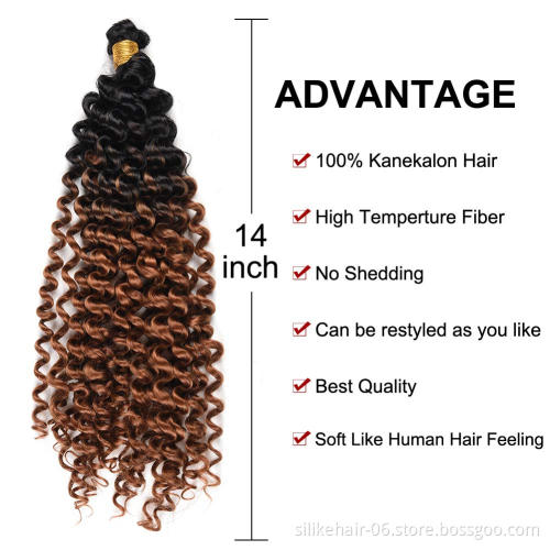 14Inch 24Strands Ombre Braiding Hair Extensions Passion Water Wave Crochet  Synthetic Hair Extensions synthetic braiding hair